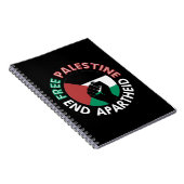 Free Palestine End Apartheidsvlag Fist Black Notitieboek (Rechterzijde)