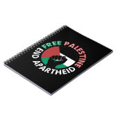 Free Palestine End Apartheidsvlag Fist Black Notitieboek (Linkerzijde)