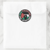 Free Palestine End Apartheidsvlag Fist Black Ronde Sticker (Tas)
