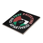 Free Palestine End Apartheidsvlag Fist Black Tegeltje (Zijkant)