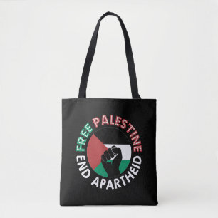 Free Palestine End Apartheidsvlag Fist Black Tote Bag