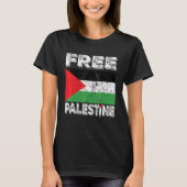 Free Palestine Flag and Map  Distress T-shirt (Voorkant)