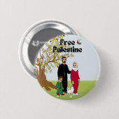 Free Palestine Flag Dove Olive Tree Family Cat Ronde Button 5,7 Cm (Voorkant /achterkant)