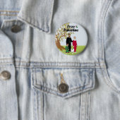 Free Palestine Flag Dove Olive Tree Family Cat Ronde Button 5,7 Cm (In situ)