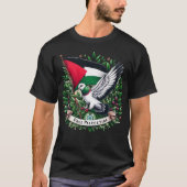 Free Palestine Flag, Duif met olijfblad T-shirt (Voorkant)