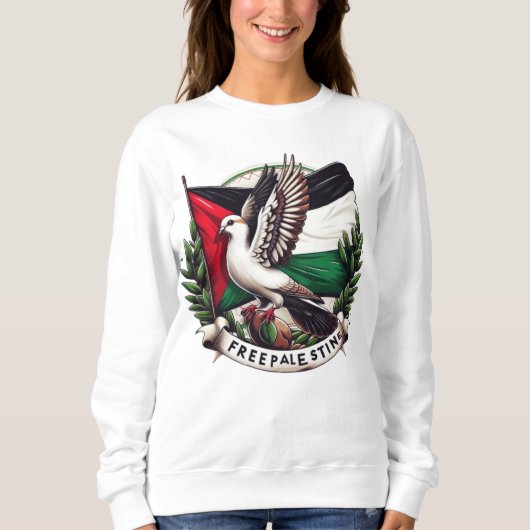 Free Palestine Flag, Duif met olijfblad Trui (Voorkant)