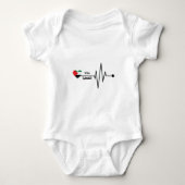 "Free Palestine" Flag Heartbeat Boy Girl Romper (Voorkant)