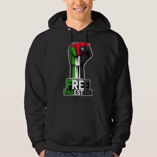 Free Palestine Flag of Palestine Palestinian fist  Hoodie (Voorkant)
