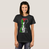 Free Palestine Flag of Palestine Palestinian fist  T-shirt (Voorkant volledig)