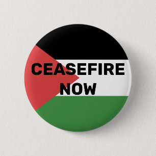 FREE PALESTINE FLAG STAAKT-HET-VUREN NU ROOD ZWART RONDE BUTTON 5,7 CM