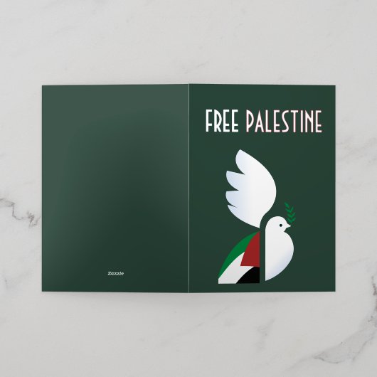 Free Palestine Foil Greeting Card – Peace Folie Wenskaart (Buiten Laag)