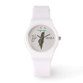Free Palestine Gaza Watch - Camouflage ontwerp Horloge