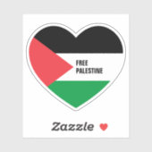 "Free Palestine" Hartvormig Sticker (Vel)