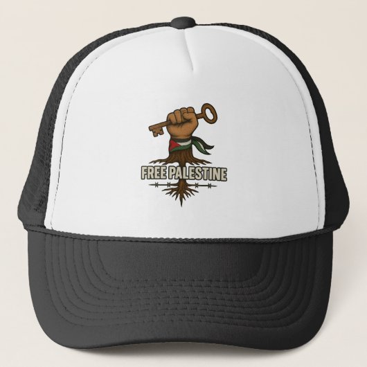 Free Palestine Hat – Stand for Freedom Trucker Pet (Voorkant)
