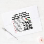 FREE PALESTINE - Illegale hulp aan Israël QR code Vierkante Sticker (Envelop)