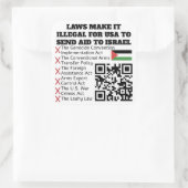 FREE PALESTINE - Illegale hulp aan Israël QR code Vierkante Sticker (Tas)