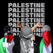 Free Palestine in Palestinian Scarf Design Gaza Tri-Blend Shirt