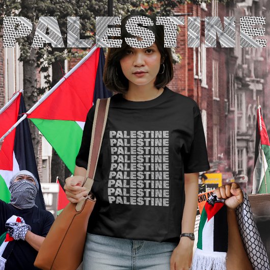 Free Palestine in Palestinian Scarf Design Gaza Tri-Blend Shirt