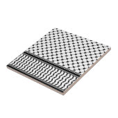 Free Palestine Keffiyeh patroon zwart-wit Tegeltje (Zijkant)