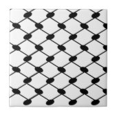 Free Palestine Keffiyeh patroon zwart-wit Tegeltje (Voorkant)