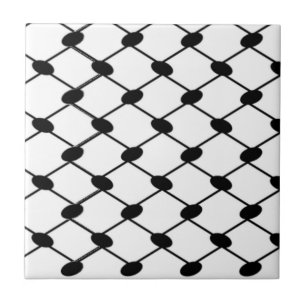 Free Palestine Keffiyeh patroon zwart-wit Tegeltje