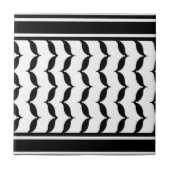 Free Palestine Keffiyeh patroon zwart-wit Tegeltje (Voorkant)