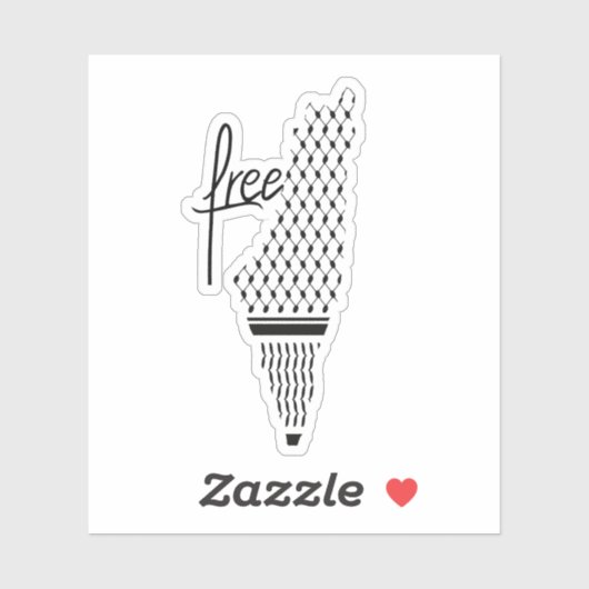 FREE PALESTINE KEFFIYEH STICKER (Vel)