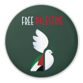 Free Palestine Keramische Lade Knop – Solidariteit (Voorkant)