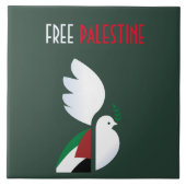 Free Palestine Keramische Tegel – Politieke kunst  Tegeltje (Voorkant)
