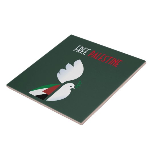 Free Palestine Keramische Tegel – Politieke kunst  Tegeltje (Zijkant)