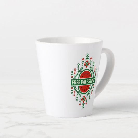 Free Palestine Latte Mok (Rechterhoek)