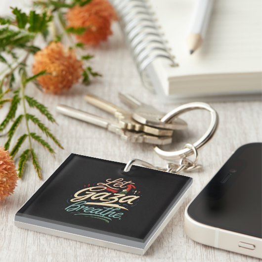 Free Palestine – Let Gaza breathe | Human Rig Sleutelhanger (Voorkant Rechts)