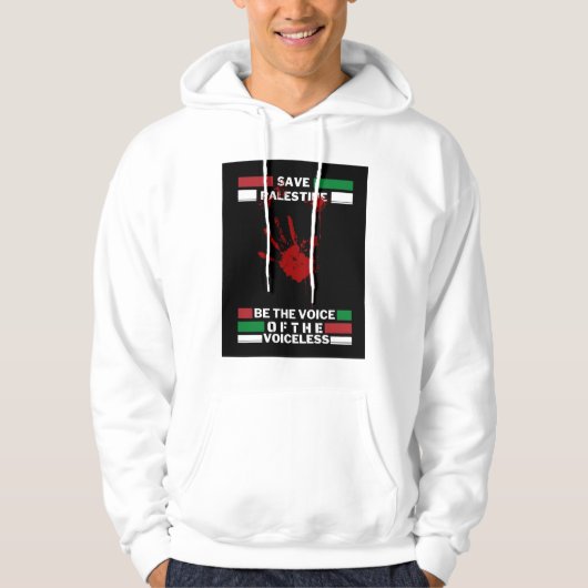 Free Palestine Mannen Hoodie Red Palestina (Voorkant)
