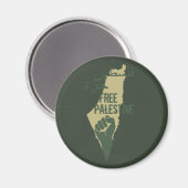 Free Palestine met de vuist omhoog Magneet (Voorkant / Achterkant)