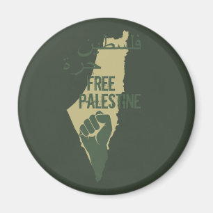 Free Palestine met de vuist omhoog Magneet