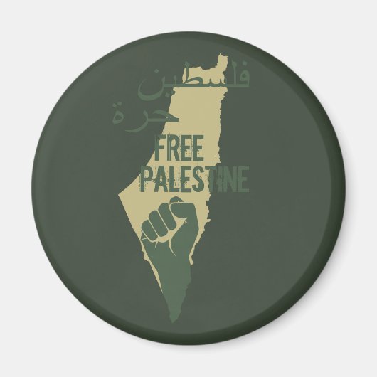 Free Palestine met de vuist omhoog Magneet (Voorkant)