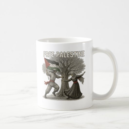 Free Palestine Mug – Roots of Resistance Koffiemok (Rechts)
