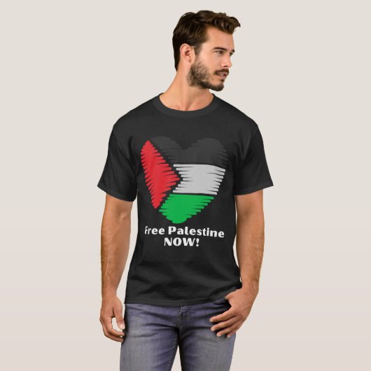 Free Palestine NOW! T-shirt (Voorkant volledig)