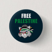 Free Palestine Palestina Cat Gaza Ronde Button 3,2 Cm (Voorkant)