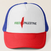 Free Palestine, Palestine kaart Trucker Pet (Voorkant)