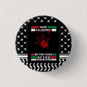 Free Palestine Pin Button in Palestine Flag Theme (Voorkant)