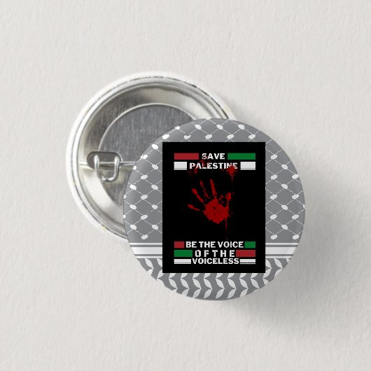 Free Palestine Pin Button in Palestine Flag Theme (Voorkant /achterkant)