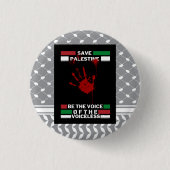 Free Palestine Pin Button in Palestine Flag Theme (Voorkant)