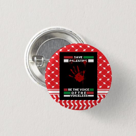 Free Palestine Pin Button in Palestine Flag Theme (Voorkant /achterkant)