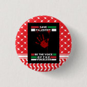 Free Palestine Pin Button in Palestine Flag Theme (Voorkant)