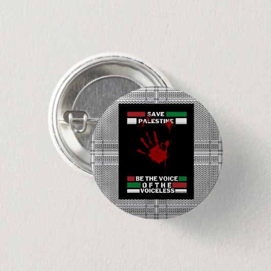 Free Palestine Pin Button in Palestine Flag Theme (Voorkant /achterkant)