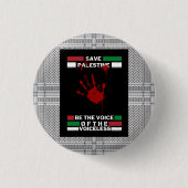 Free Palestine Pin Button in Palestine Flag Theme (Voorkant)