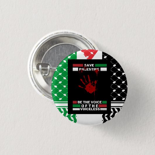 Free Palestine Pin Button in Palestine Flag Theme (Voorkant /achterkant)