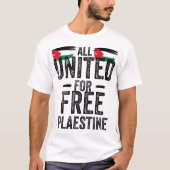 Free Palestine shirt-All United for Free Palestine T-shirt (Voorkant)