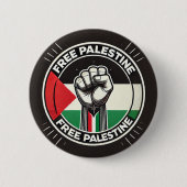 Free Palestine Solidarity Pin Badge Ronde Button 5,7 Cm (Voorkant)